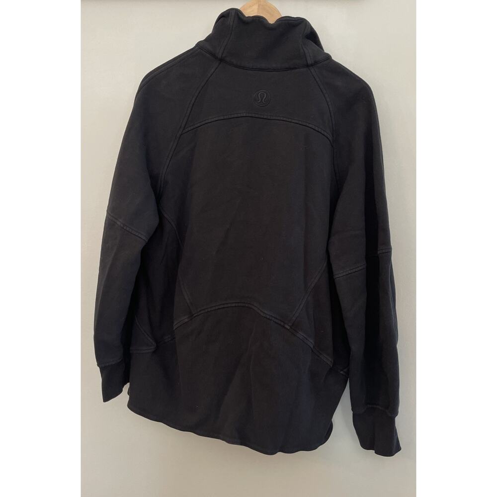 Lululemon Scuba Oversized Funnel Neck Half Zip Sweatshirt Black M/L Front Pocket - Picture 5 of 5